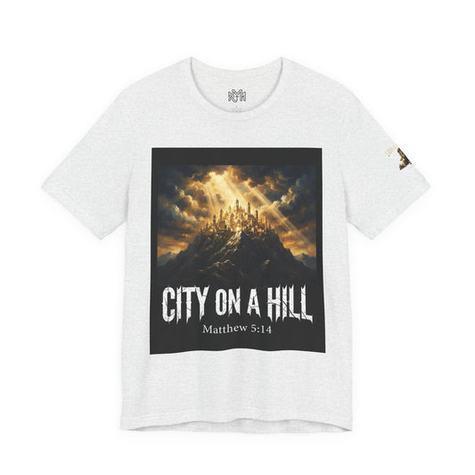 City on a Hill T-Shirt — Matthew 5:14 Christian Faith Tee