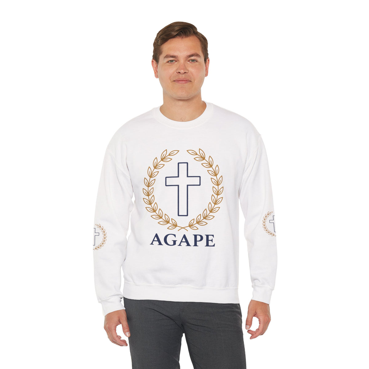 Agape Cross Crewneck Sweatshirt — Christian Faith Pullover