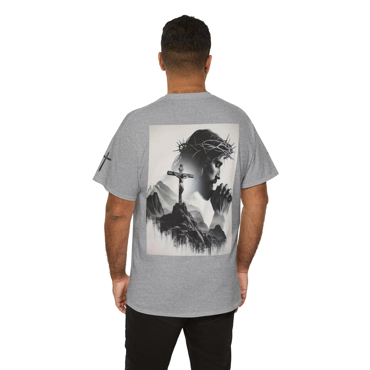 Christian Son & Heir T-Shirt — 'Adopted by Grace' Faith Tee with Jesus Prayer Design