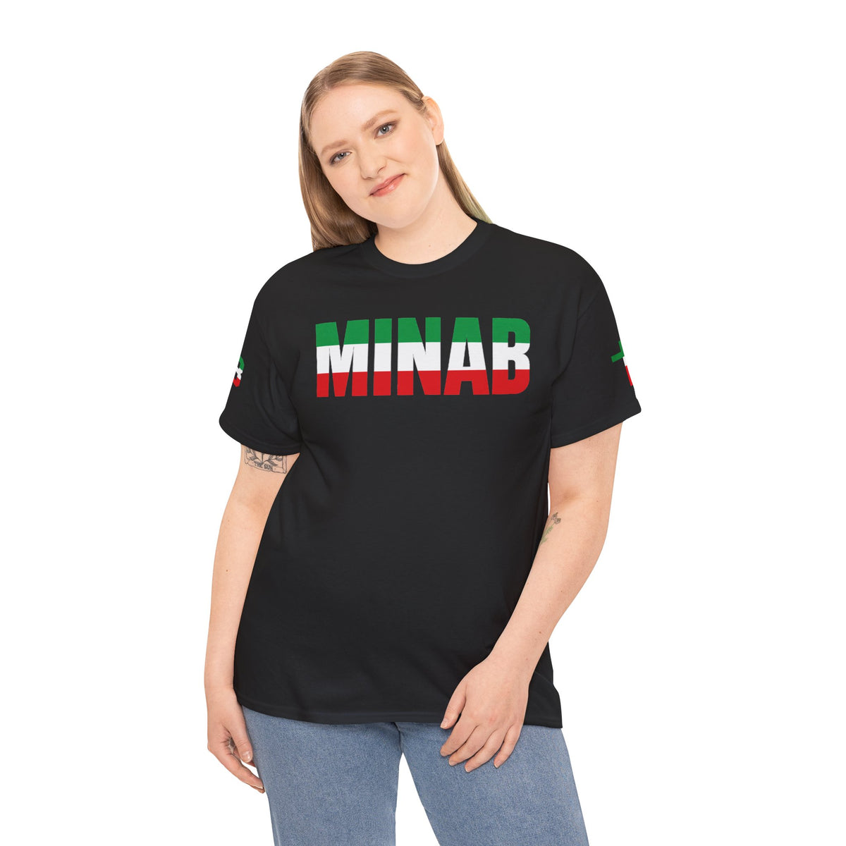 MINAB - Flag Graphic Tee — '168' Back Number Casual T‑Shirt