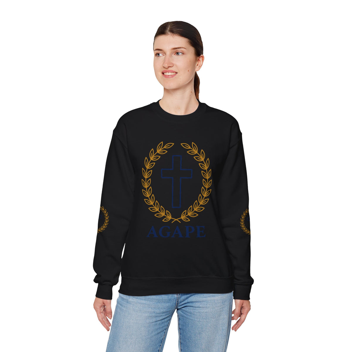 Agape Cross Crewneck Sweatshirt — Christian Faith Pullover