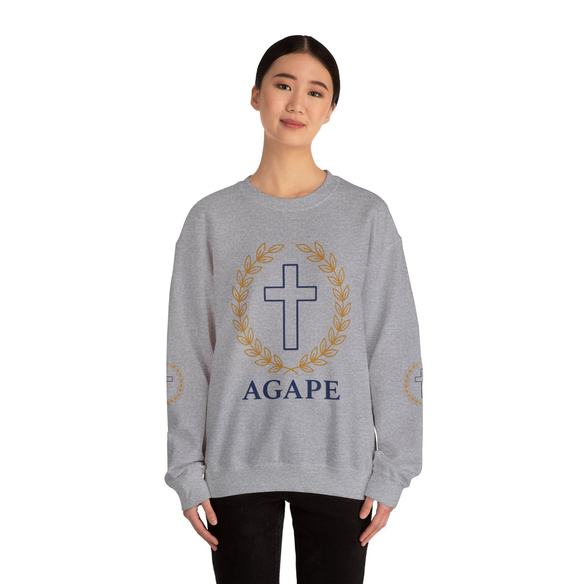 Agape Cross Crewneck Sweatshirt — Christian Faith Pullover