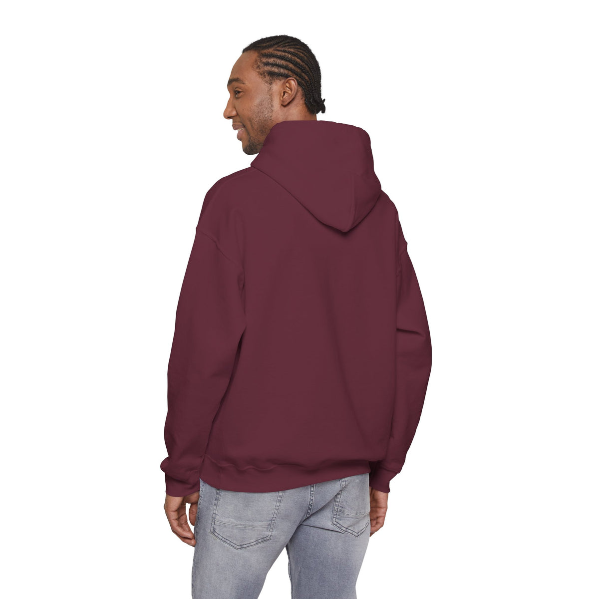 Christian Cross Hoodie - "He Renewed Me" Word Cloud Faith Sweatshirt