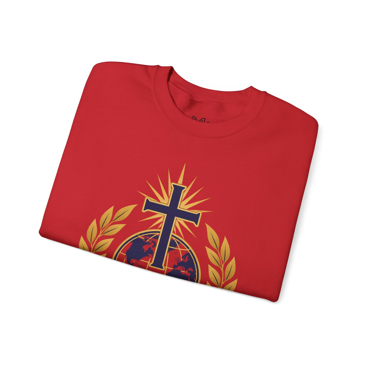 Great Commission Crewneck Sweatshirt — Christian Cross Globe Design