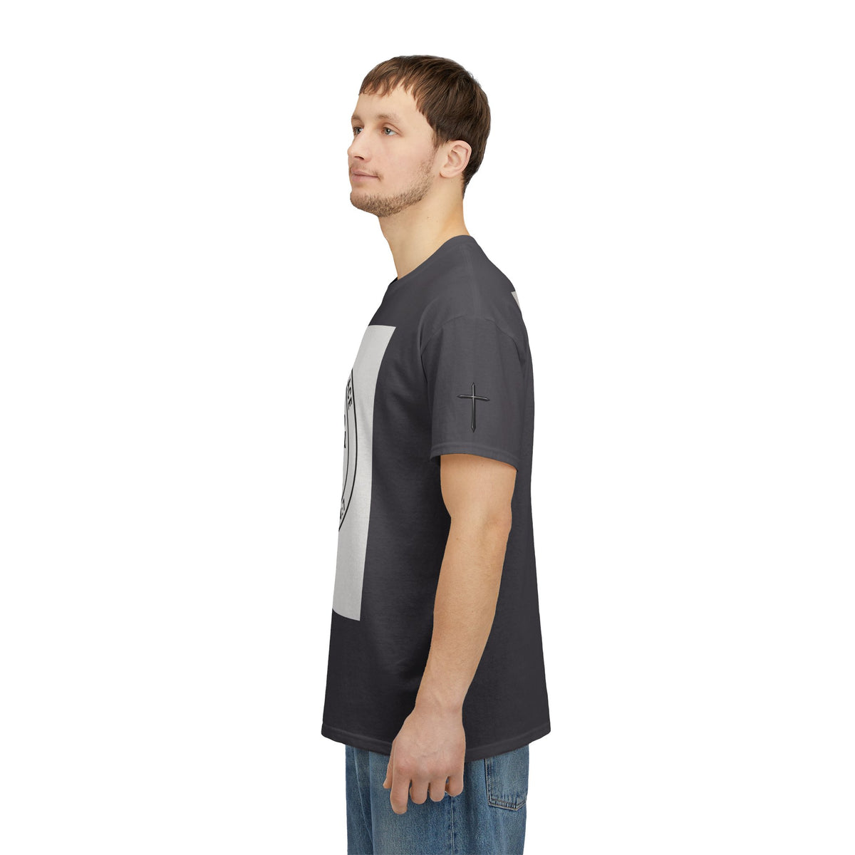 Christian Son & Heir T-Shirt — 'Adopted by Grace' Faith Tee with Jesus Prayer Design