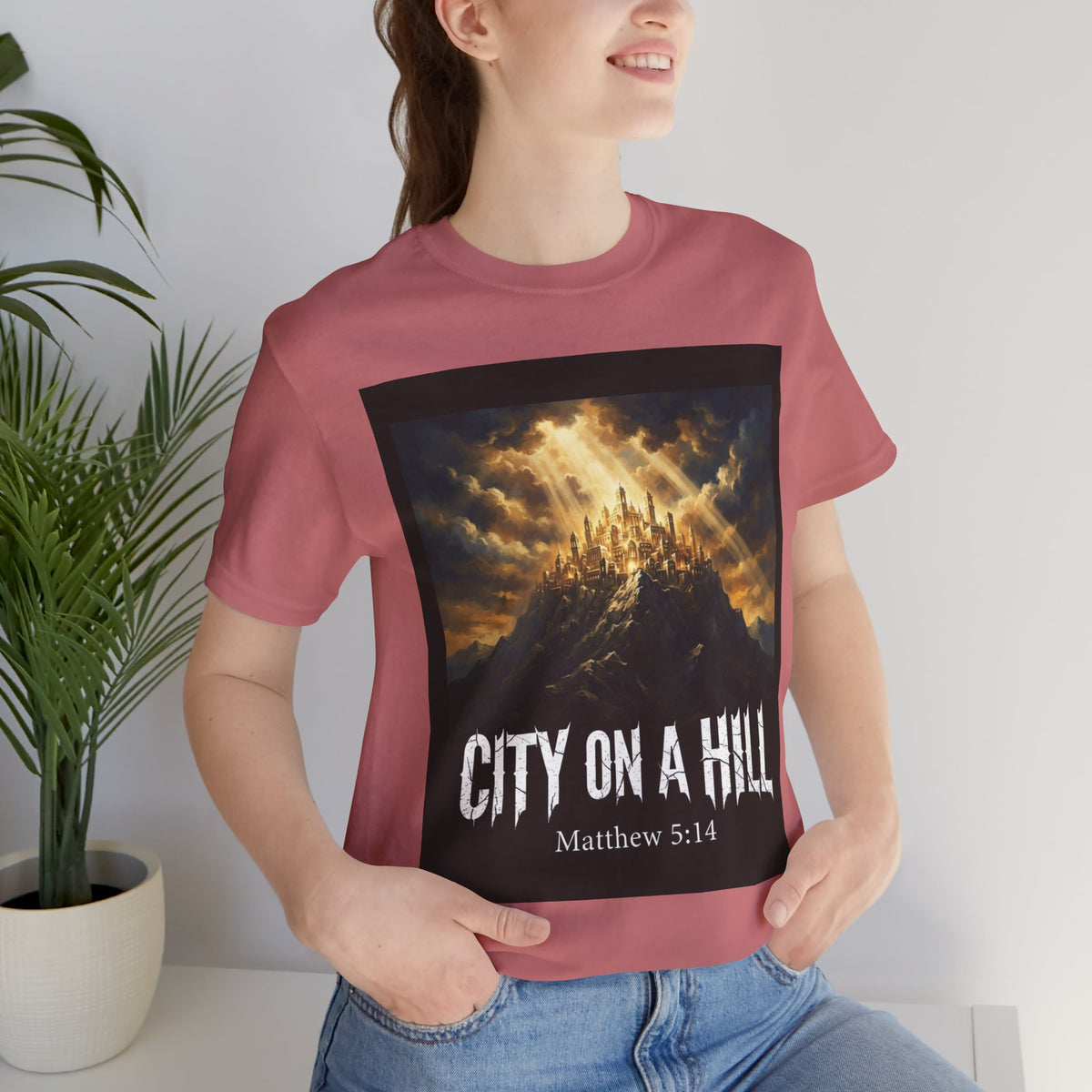 City on a Hill T-Shirt — Matthew 5:14 Christian Faith Tee