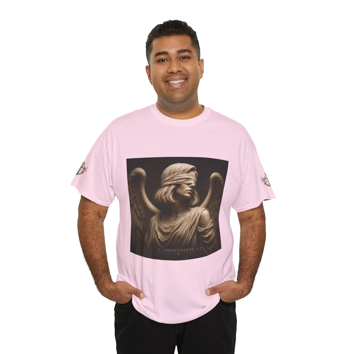 Angel Graphic Tee — "Walk by Faith, Not by Sight" Inspirational T‑Shirt