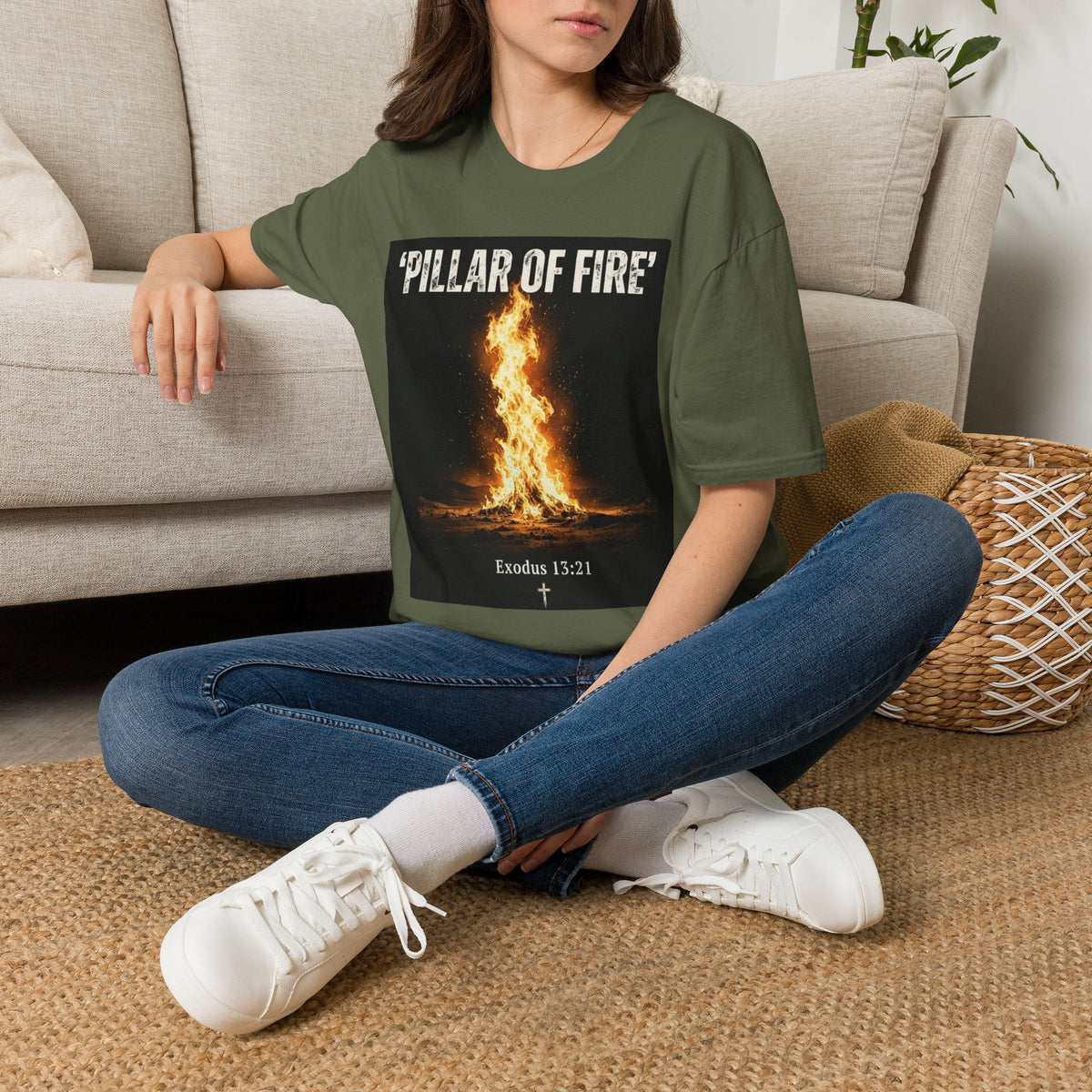 Pillar of Fire T‑Shirt — Biblical Exodus 13:21 Inspirational Faith Tee