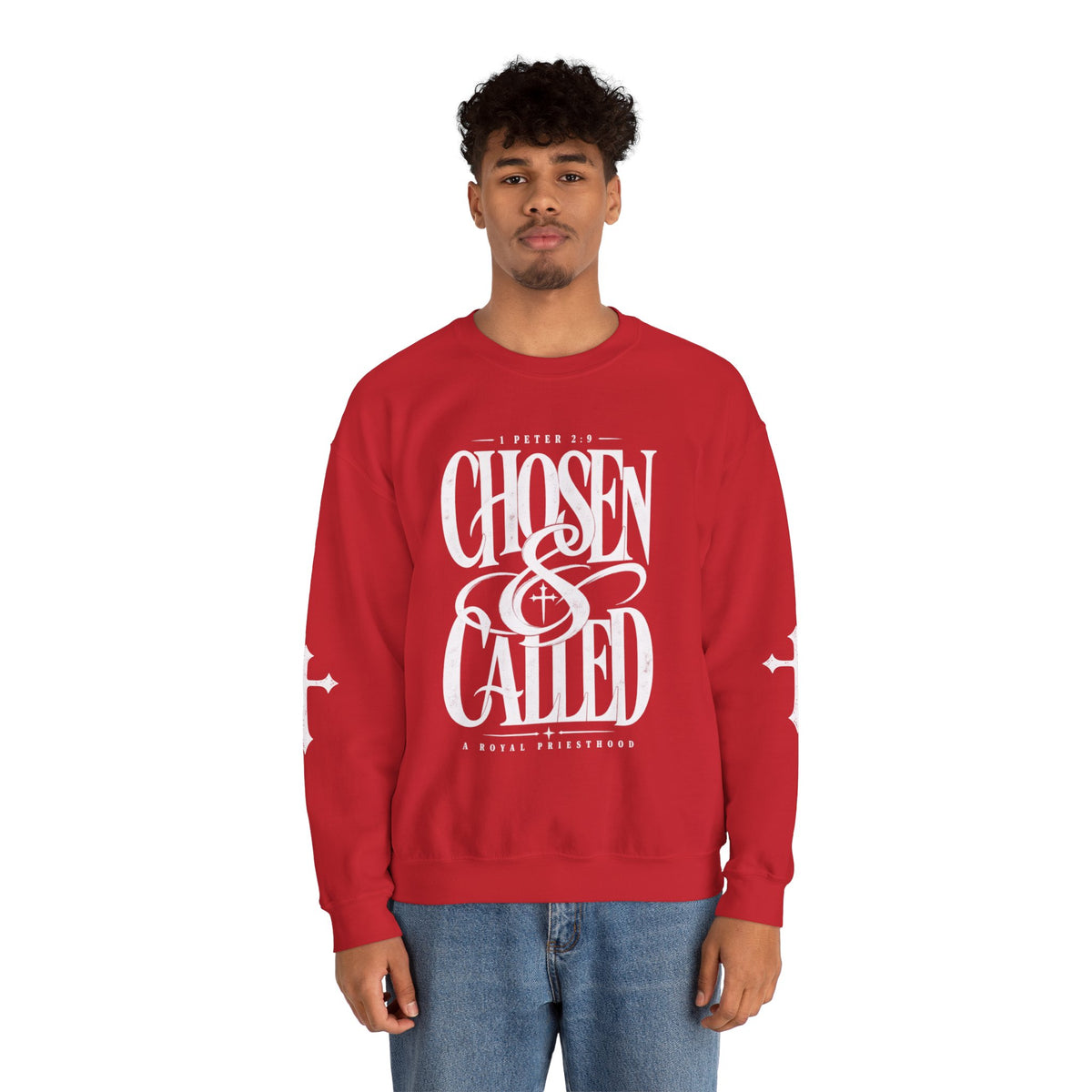 Chosen & Called Crewneck Sweatshirt — Christian Faith Apparel, 'A Royal Priesthood' Gospel Pullover