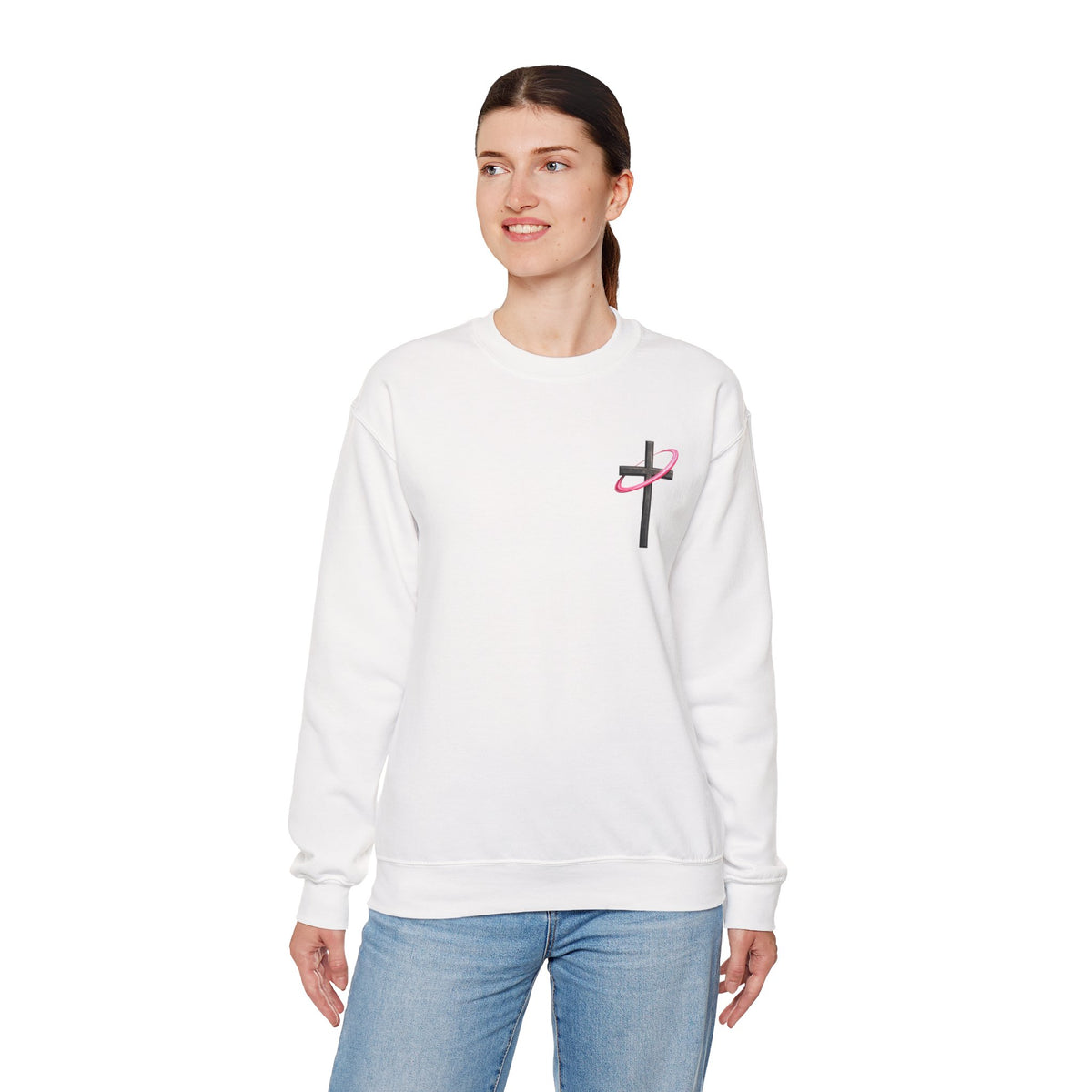 Christian Crewneck Sweatshirt — “With God All Things Are Possible” Inspirational Pullover