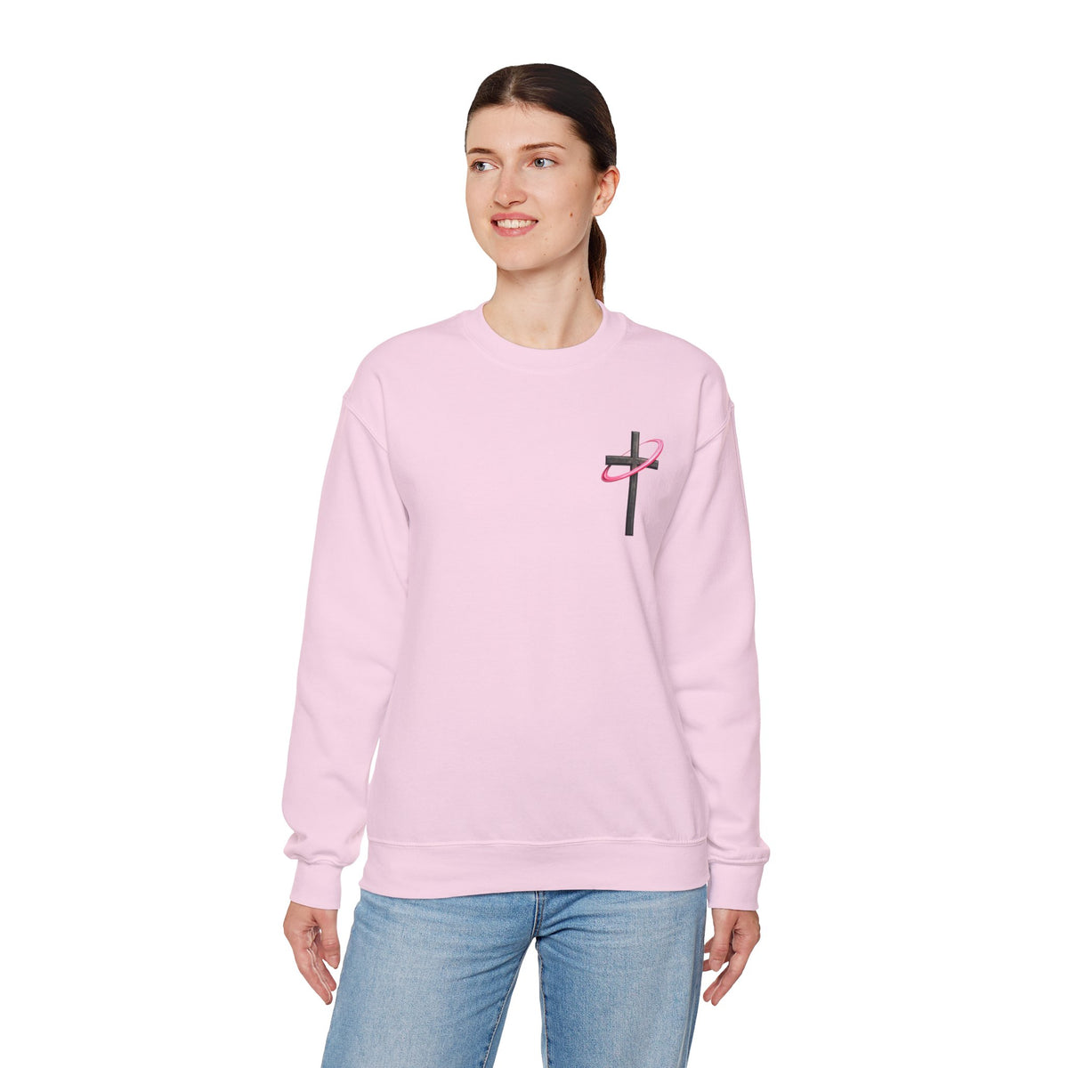 Christian Crewneck Sweatshirt — “With God All Things Are Possible” Inspirational Pullover