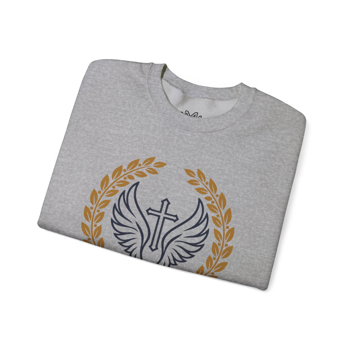 Religious Crewneck Sweatshirt – “Under His Wings” Psalm 91:4 Christian Pullover