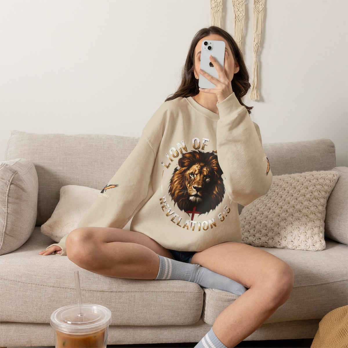 Lion of Judah Sweatshirt – "Revelation 5:5" Christian Crewneck
