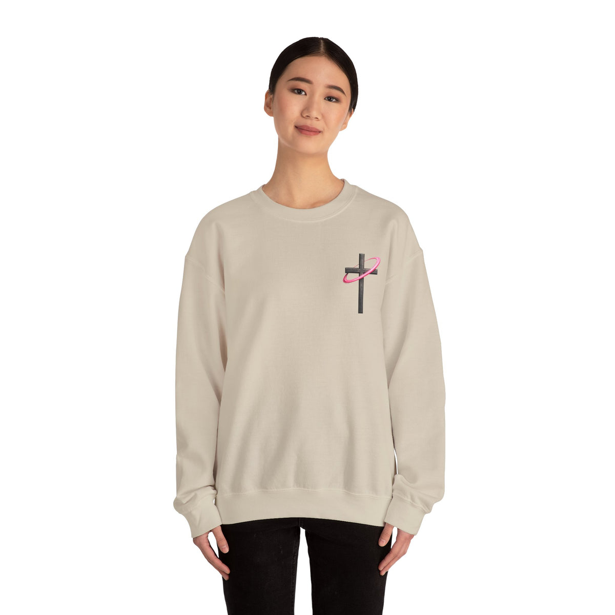 Christian Crewneck Sweatshirt — “With God All Things Are Possible” Inspirational Pullover