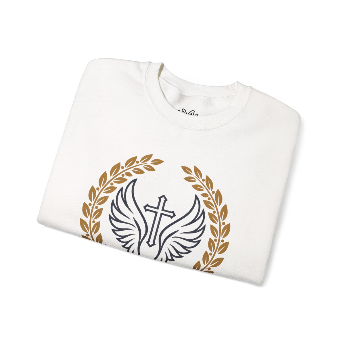 Religious Crewneck Sweatshirt – “Under His Wings” Psalm 91:4 Christian Pullover
