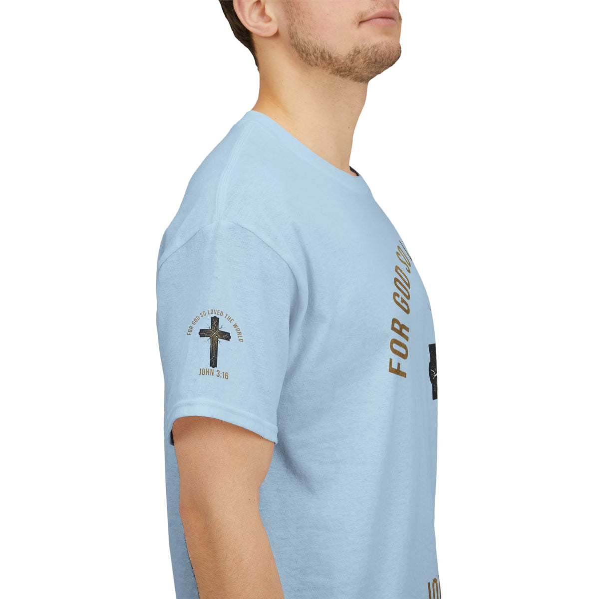John 3:16 Cross T-Shirt — "For God So Loved the World" Christian Tee