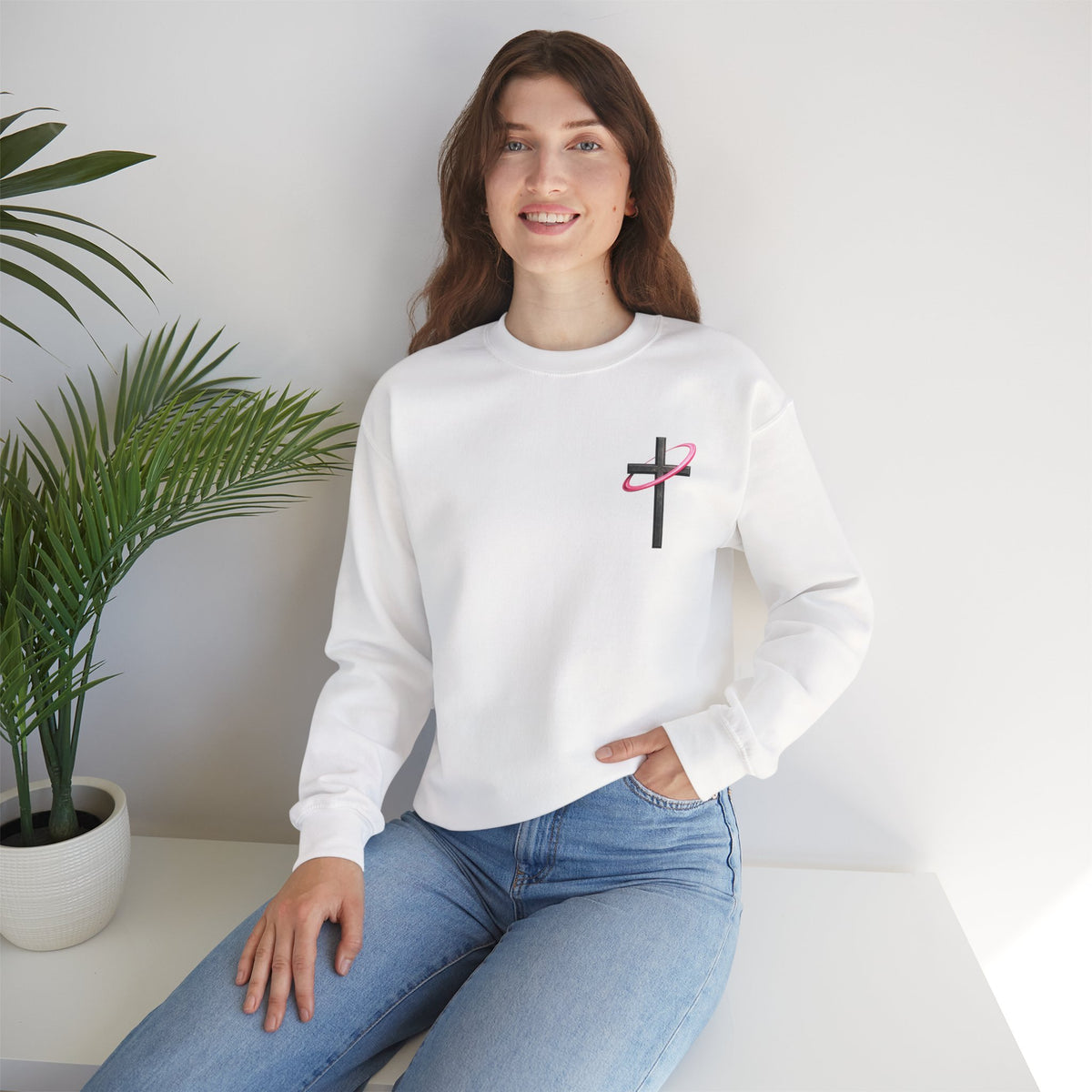 Christian Crewneck Sweatshirt — “With God All Things Are Possible” Inspirational Pullover