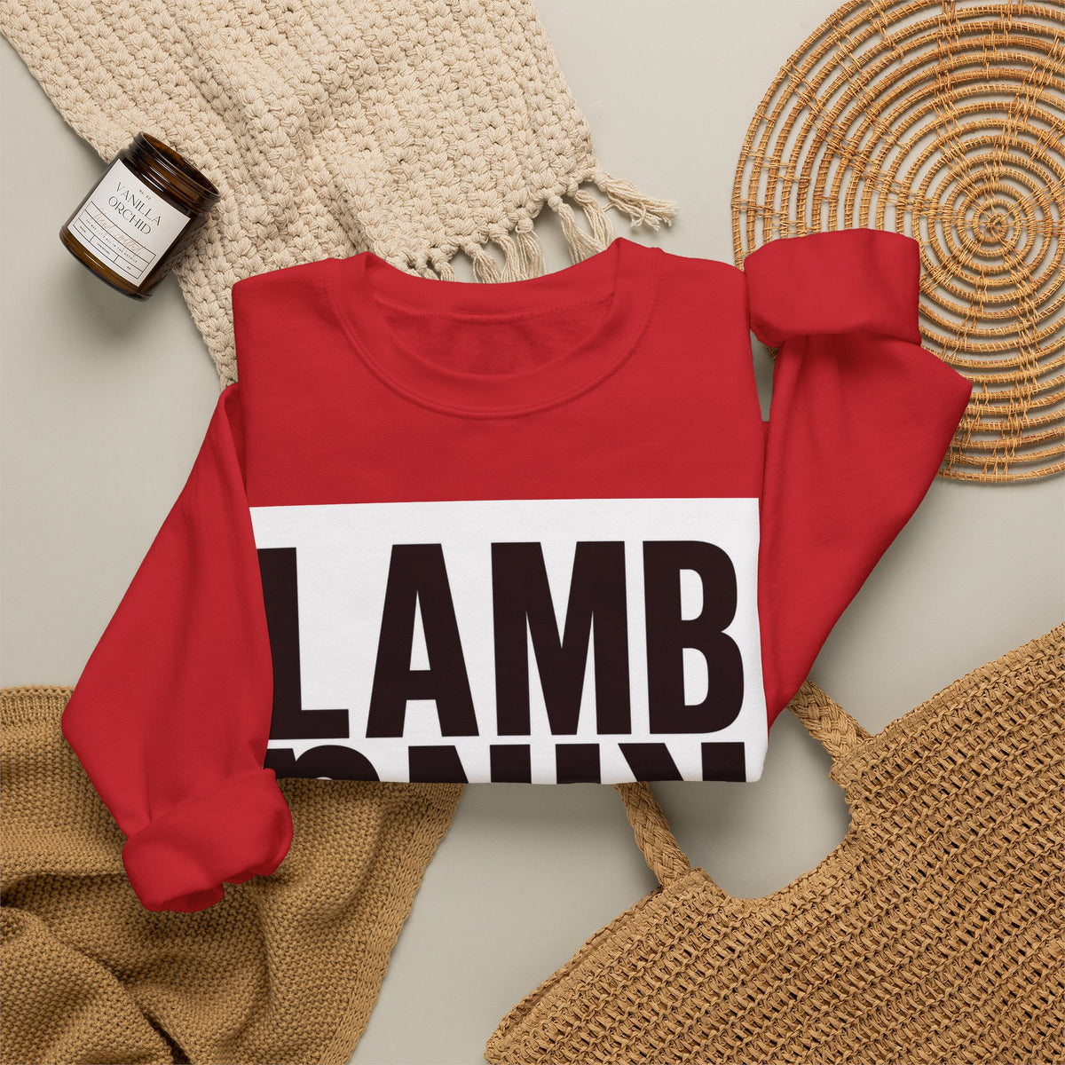 Lamb King Crewneck Sweatshirt — "The Lamb Is King" Christian Graphic Pullover