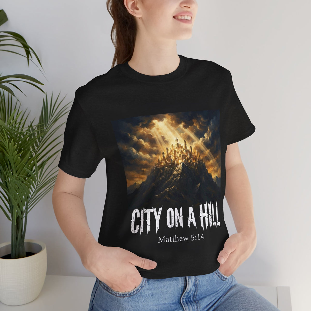 City on a Hill T-Shirt — Matthew 5:14 Christian Faith Tee