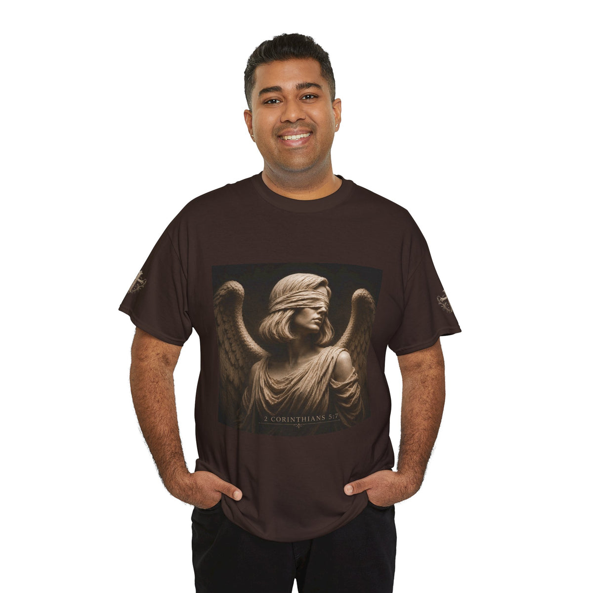 Angel Graphic Tee — "Walk by Faith, Not by Sight" Inspirational T‑Shirt