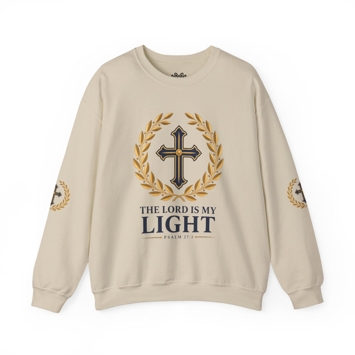 Psalm 27 Crewneck Sweatshirt — "The Lord Is My Light" Christian Cross Pullover