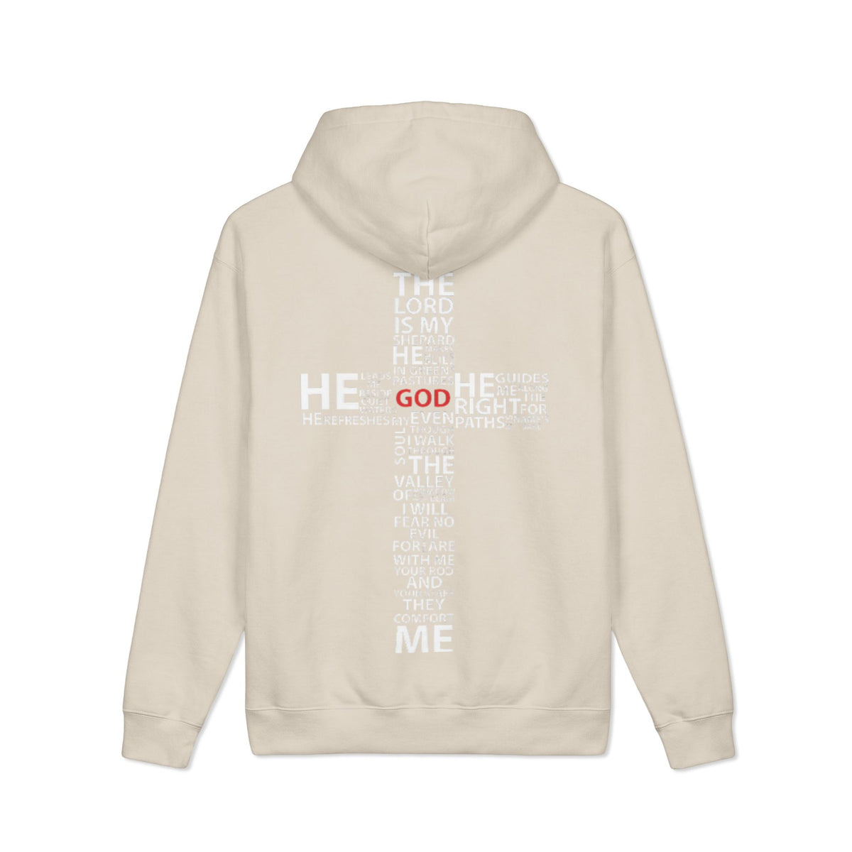 Psalms Hoodie — Scripture Cross Word Art Christian Pullover