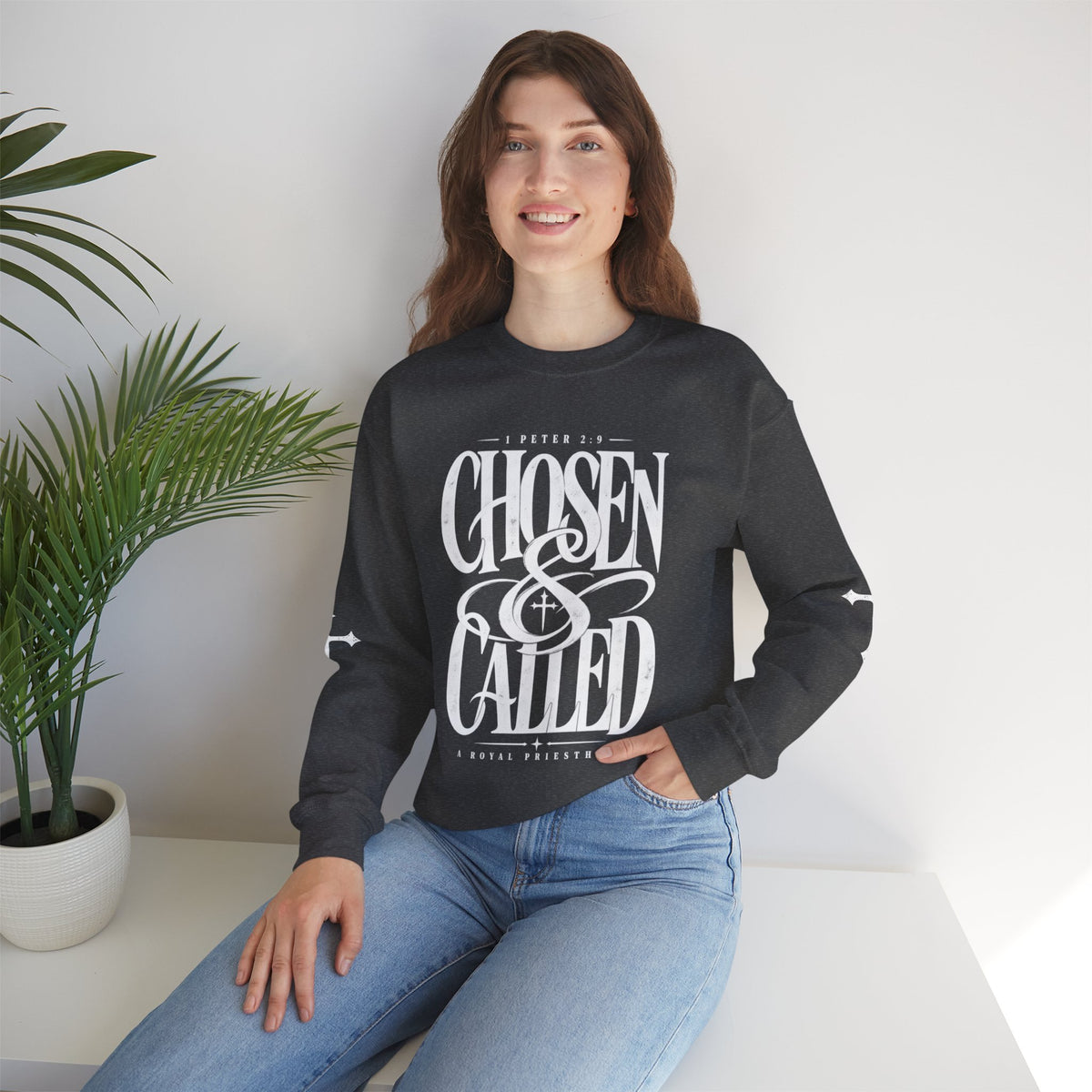 Chosen & Called Crewneck Sweatshirt — Christian Faith Apparel, 'A Royal Priesthood' Gospel Pullover