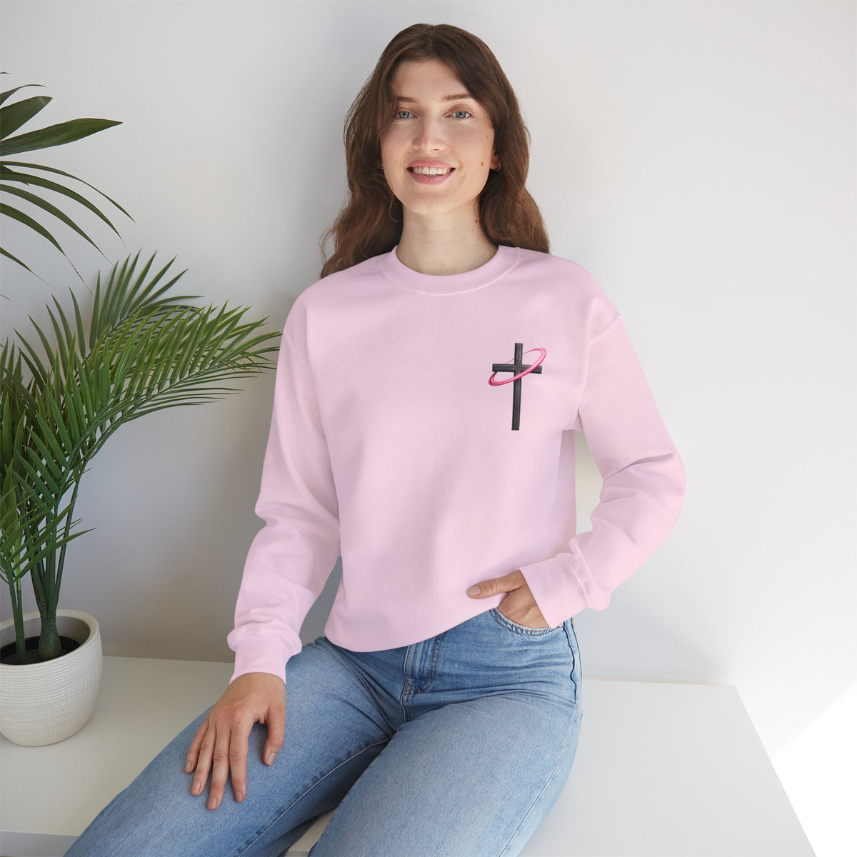 Christian Crewneck Sweatshirt — “With God All Things Are Possible” Inspirational Pullover