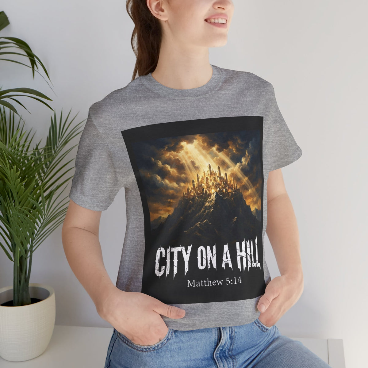 City on a Hill T-Shirt — Matthew 5:14 Christian Faith Tee