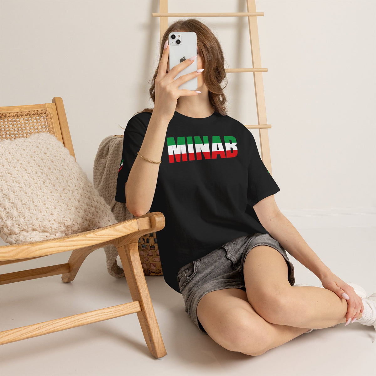 MINAB - Flag Graphic Tee — '168' Back Number Casual T‑Shirt