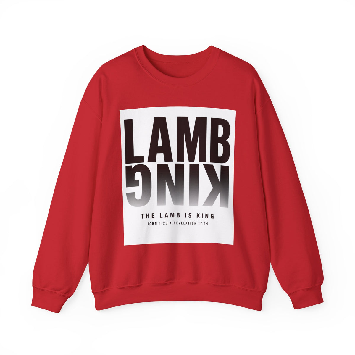 Lamb King Crewneck Sweatshirt — "The Lamb Is King" Christian Graphic Pullover