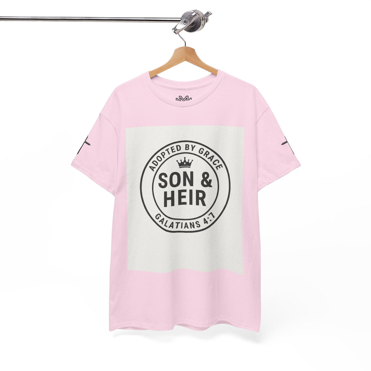 Christian Son & Heir T-Shirt — 'Adopted by Grace' Faith Tee with Jesus Prayer Design