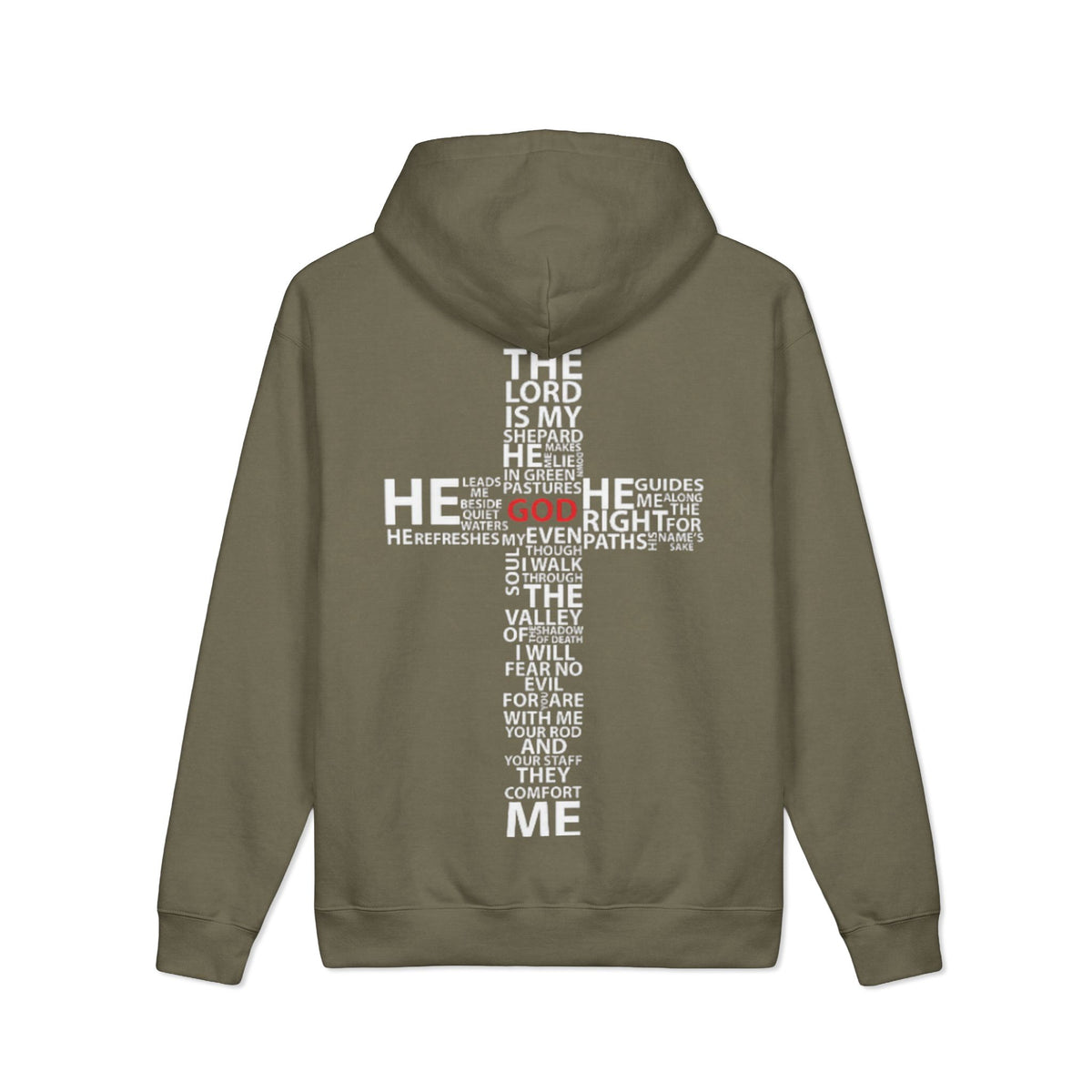 Psalms Hoodie — Scripture Cross Word Art Christian Pullover