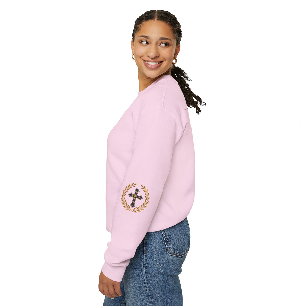 Psalm 27 Crewneck Sweatshirt — "The Lord Is My Light" Christian Cross Pullover