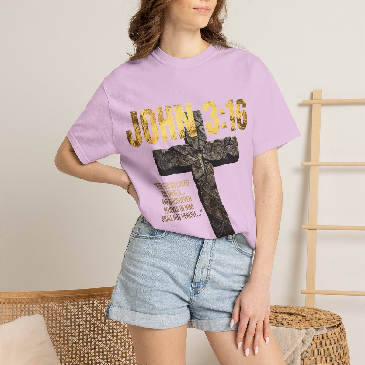 John 3:16 Cross T-Shirt — Christian Faith Scripture Tee