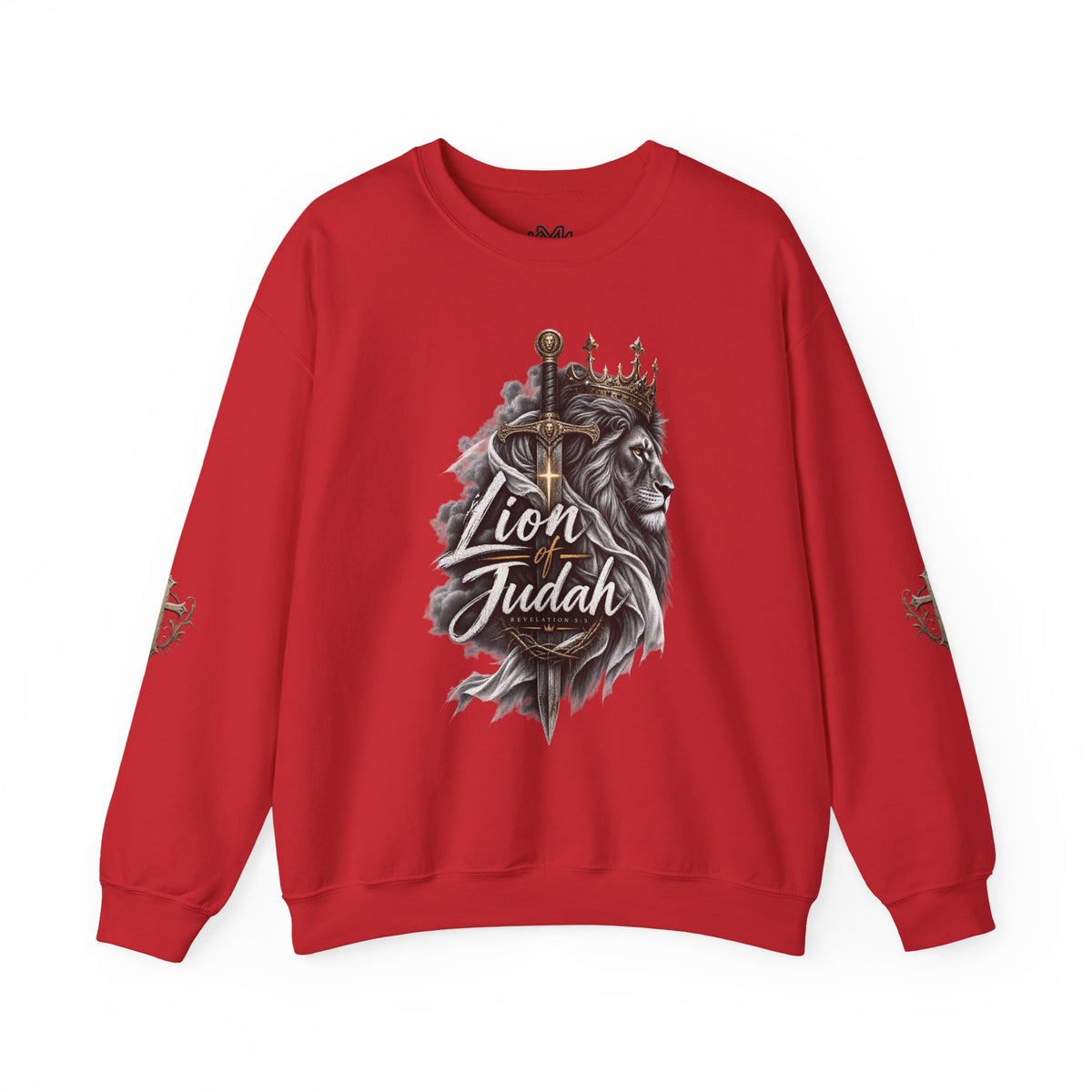 Lion of Judah Sweatshirt — Christian Lion Crewneck with Crown & Ichthys Back