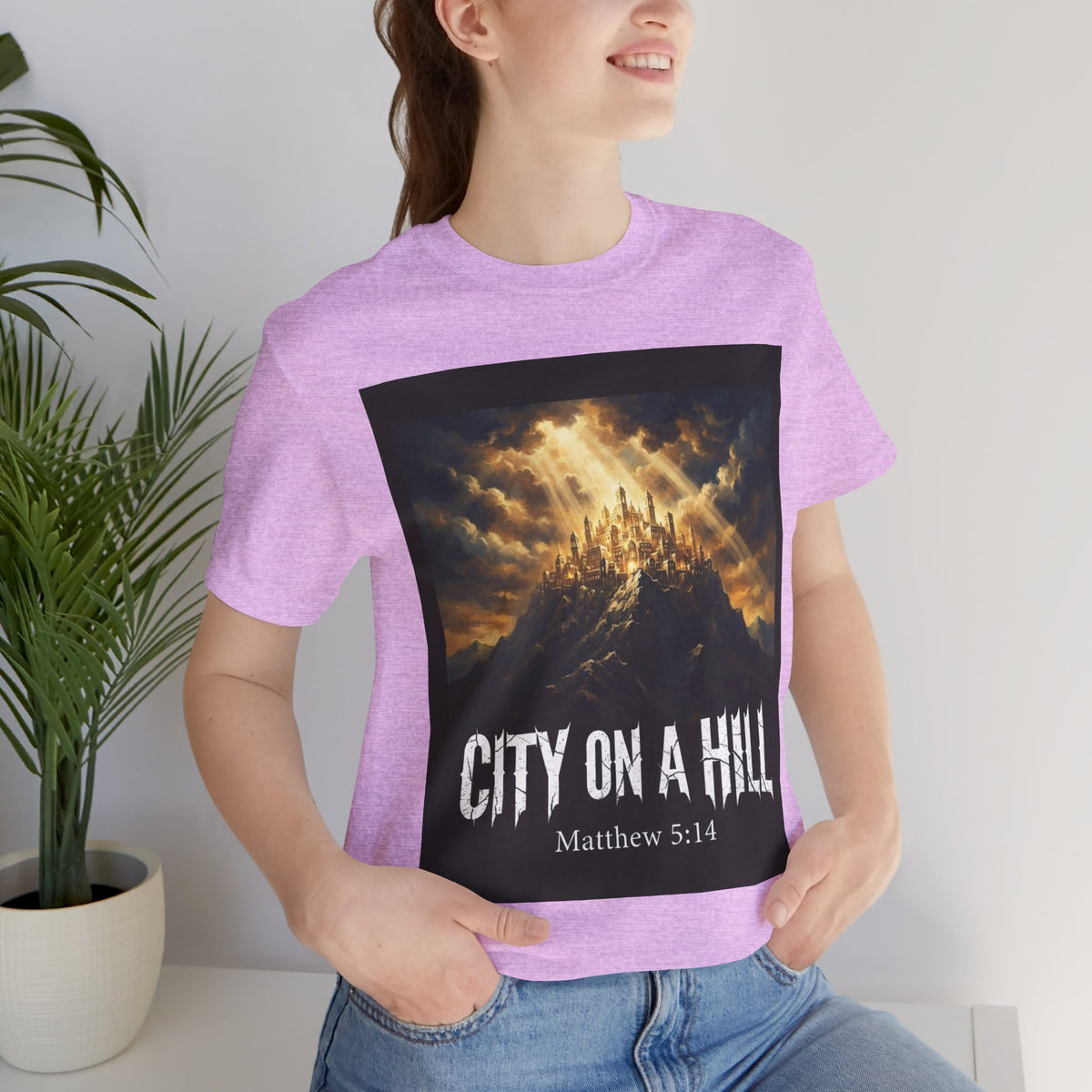 City on a Hill T-Shirt — Matthew 5:14 Christian Faith Tee