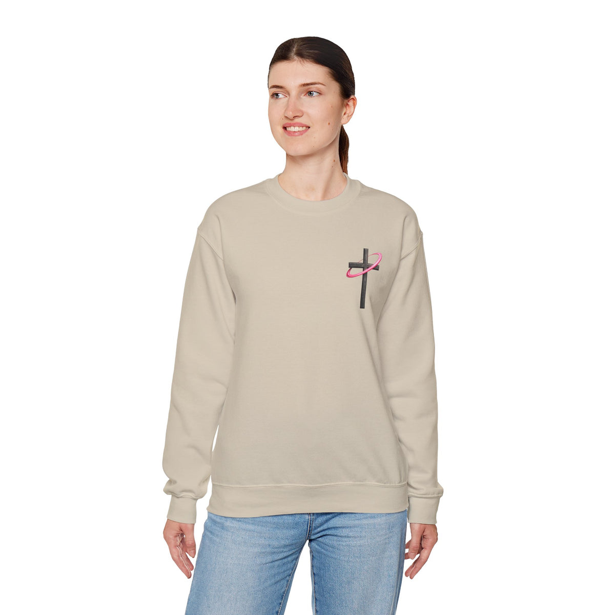 Christian Crewneck Sweatshirt — “With God All Things Are Possible” Inspirational Pullover
