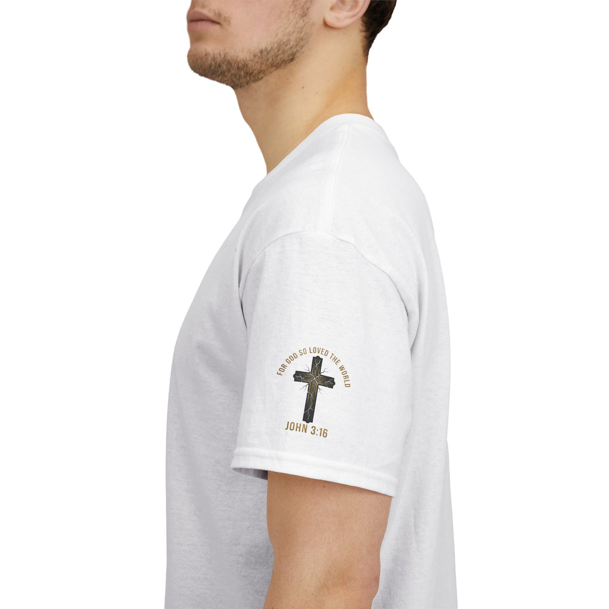 John 3:16 Cross T-Shirt — "For God So Loved the World" Christian Tee