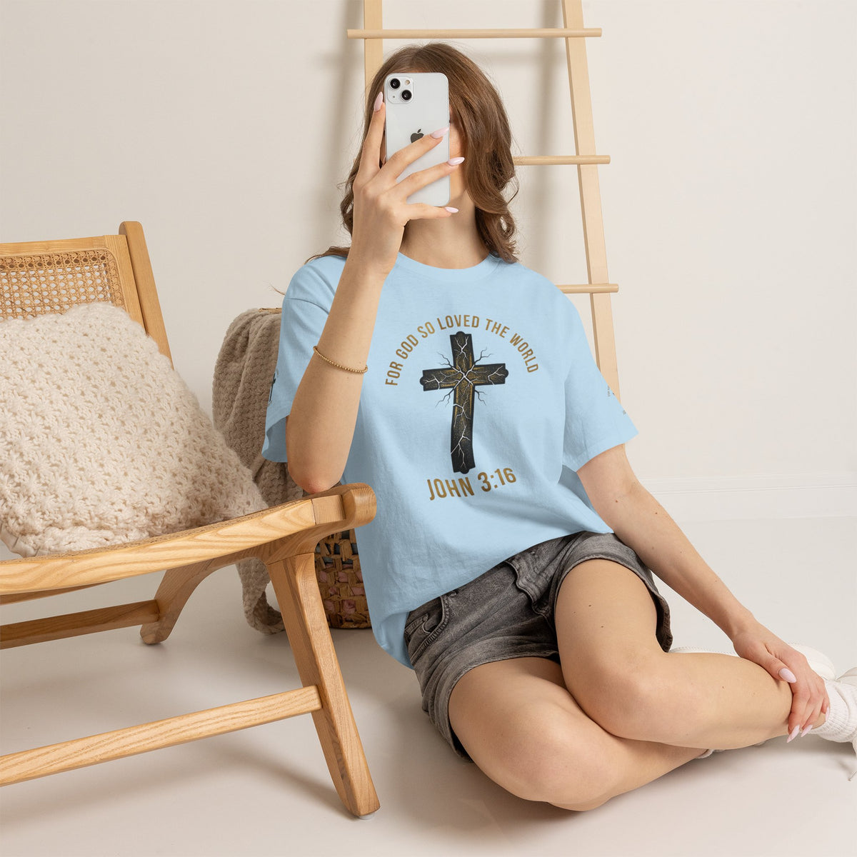 John 3:16 Cross T-Shirt — "For God So Loved the World" Christian Tee