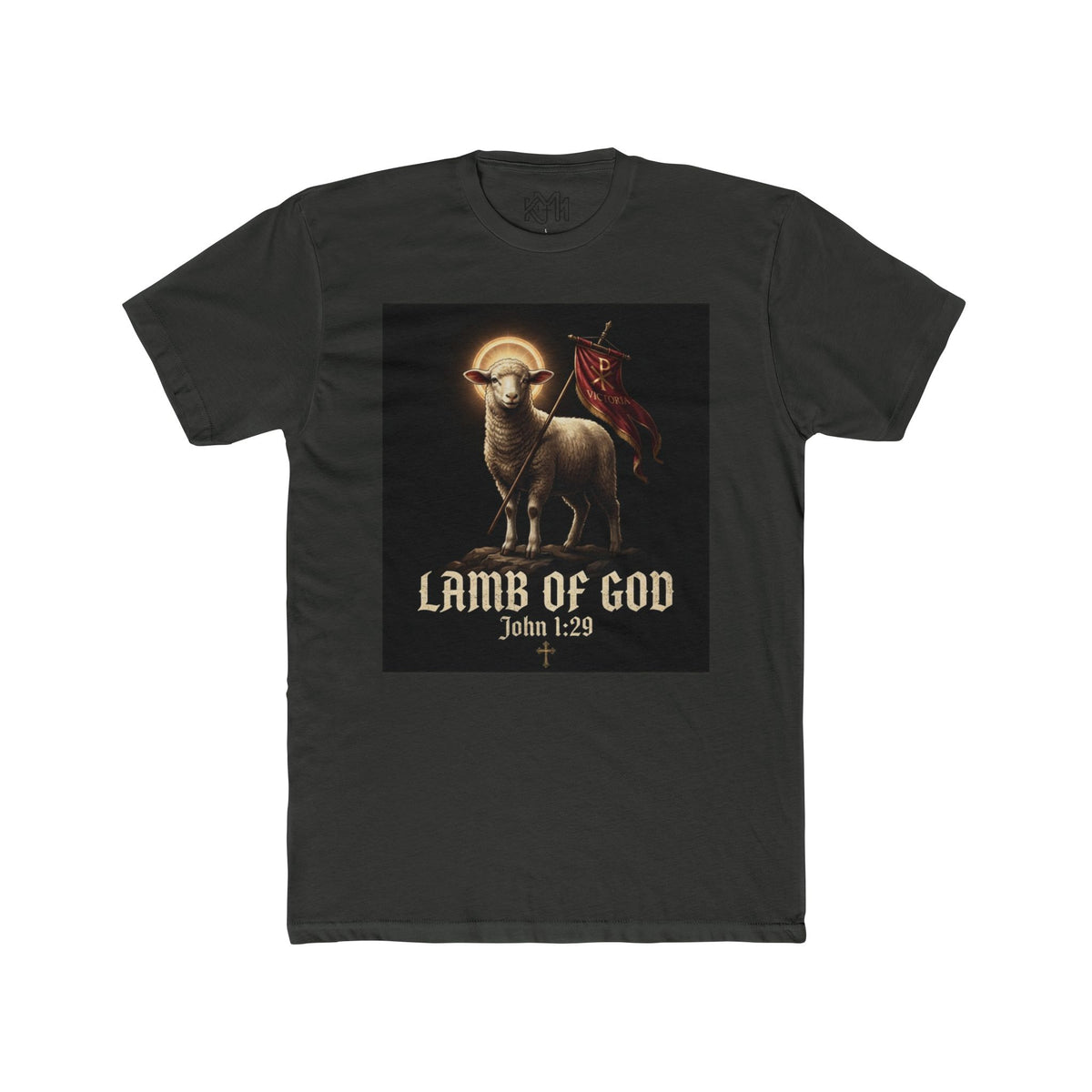 Lamb of God Tee — 'John 1:29' Religious Christian T-Shirt with INRI Cross Back