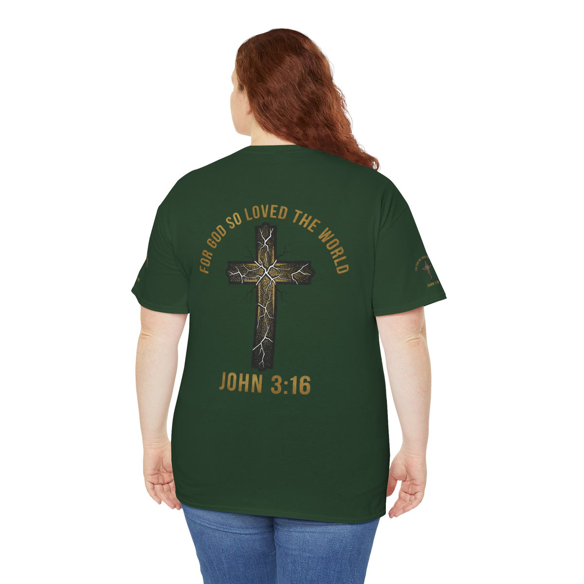 John 3:16 Cross T-Shirt — "For God So Loved the World" Christian Tee