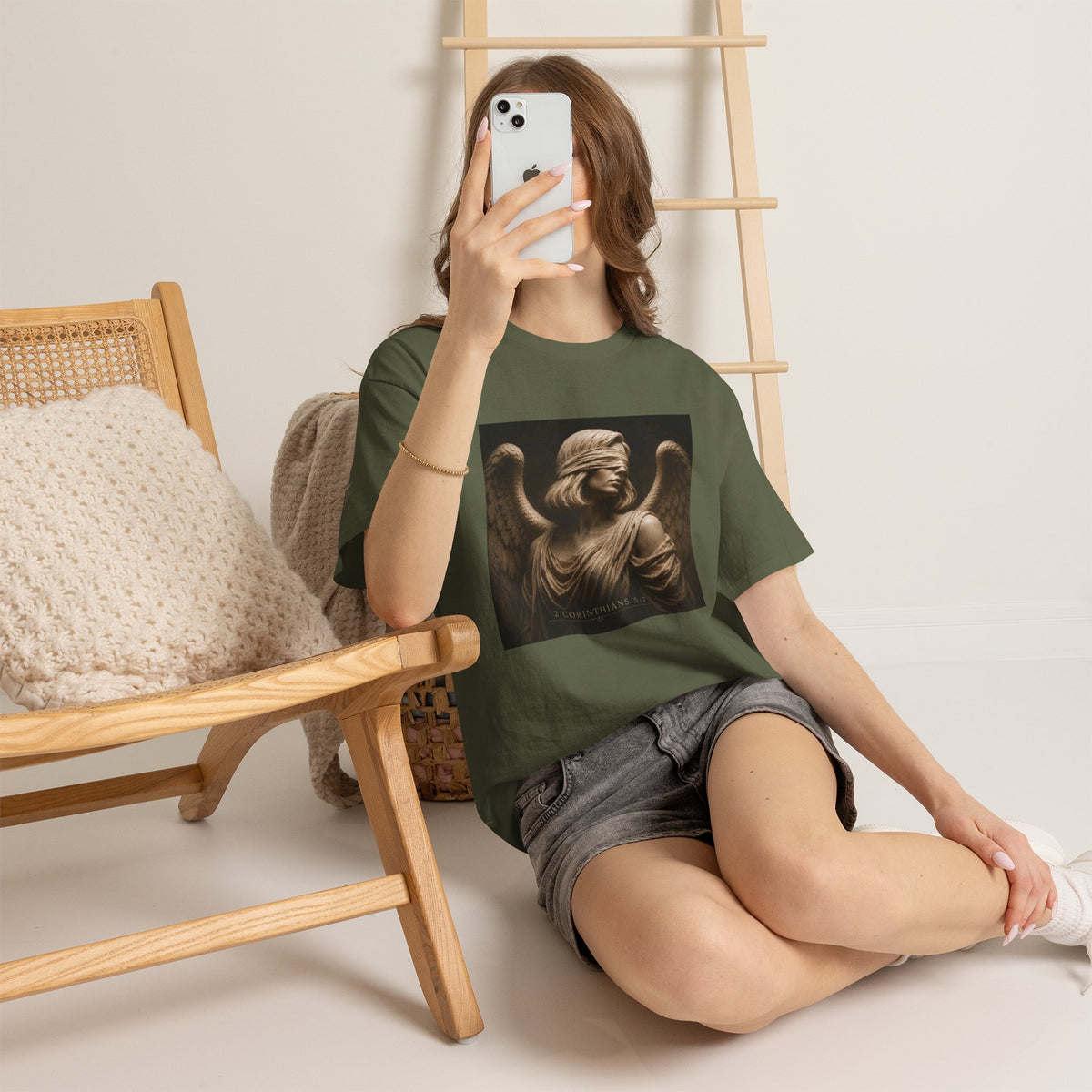 Angel Graphic Tee — "Walk by Faith, Not by Sight" Inspirational T‑Shirt