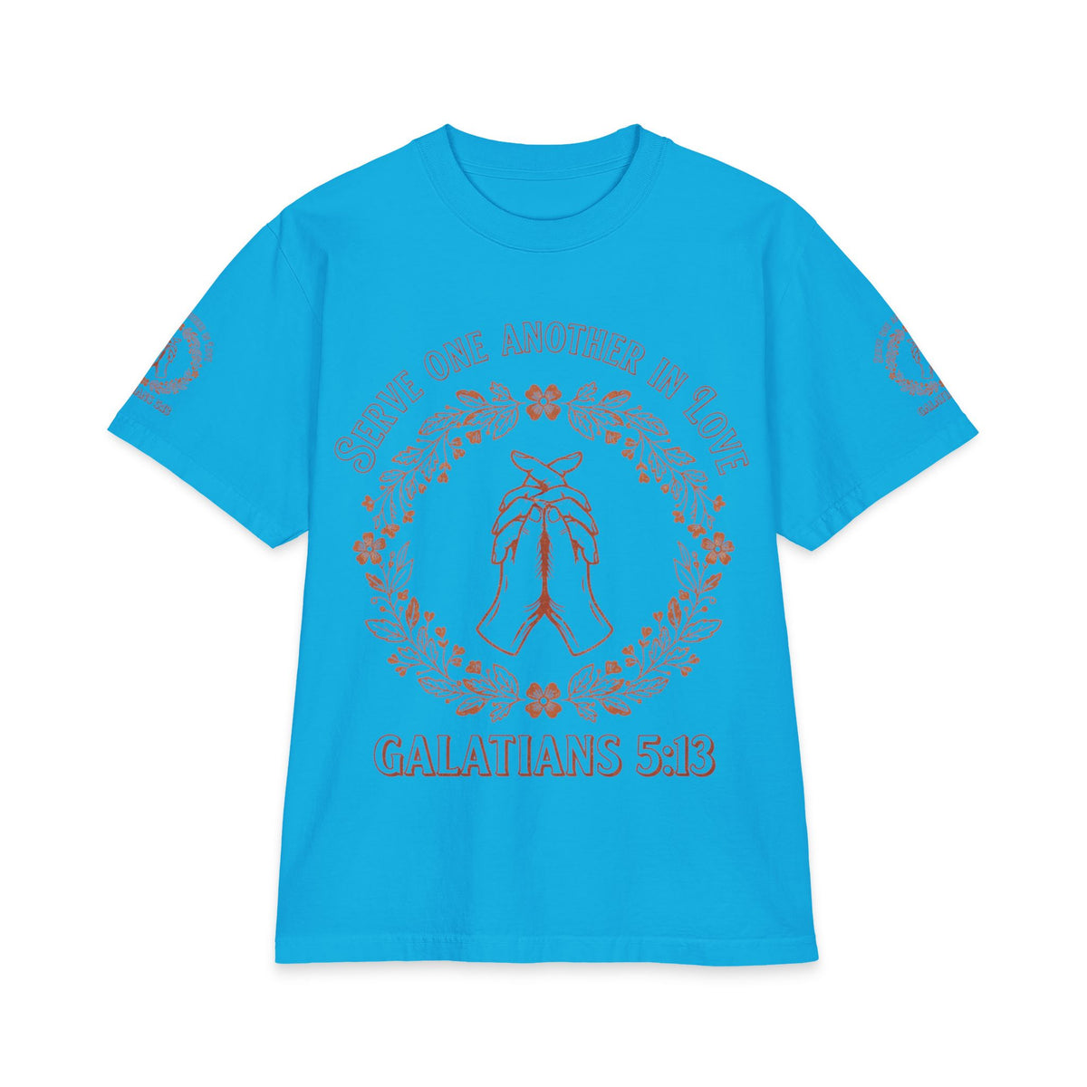 Galatians 5:13 Prayer Hands T-Shirt — Serve One Another in Love Christian Tee