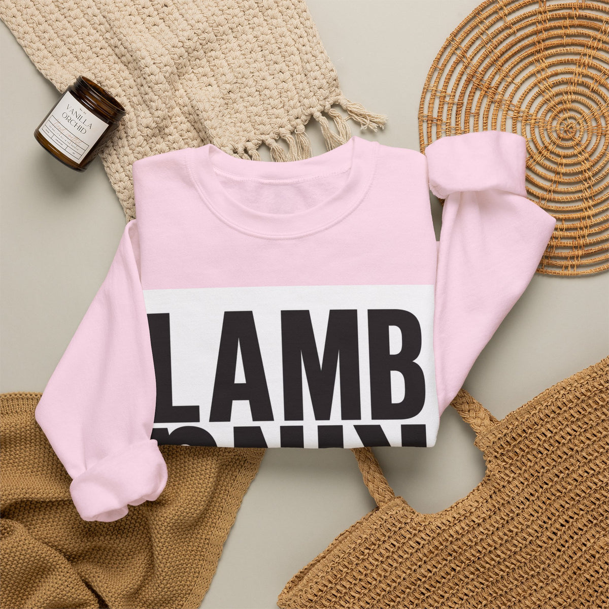 Lamb King Crewneck Sweatshirt — "The Lamb Is King" Christian Graphic Pullover