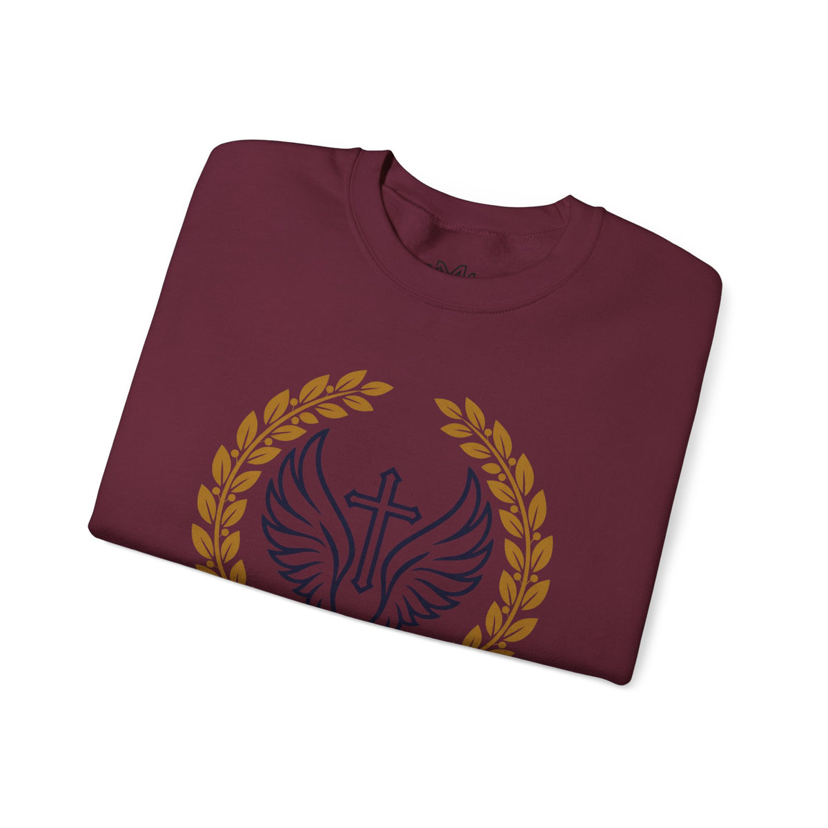 Religious Crewneck Sweatshirt – “Under His Wings” Psalm 91:4 Christian Pullover