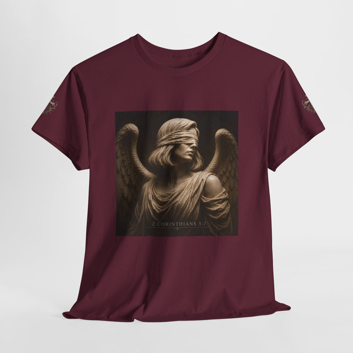 Angel Graphic Tee — "Walk by Faith, Not by Sight" Inspirational T‑Shirt