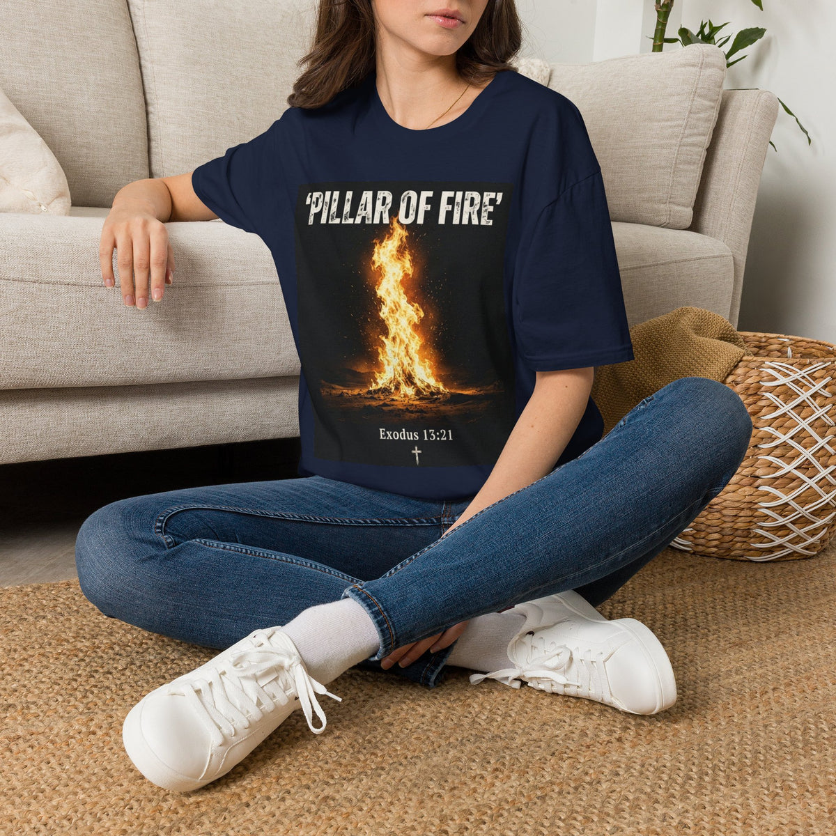 Pillar of Fire T‑Shirt — Biblical Exodus 13:21 Inspirational Faith Tee