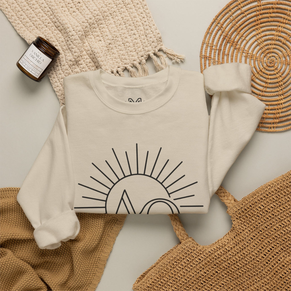 Alpha & Omega Crewneck Sweatshirt — Revelation 22:13 Christian Graphic Pullover