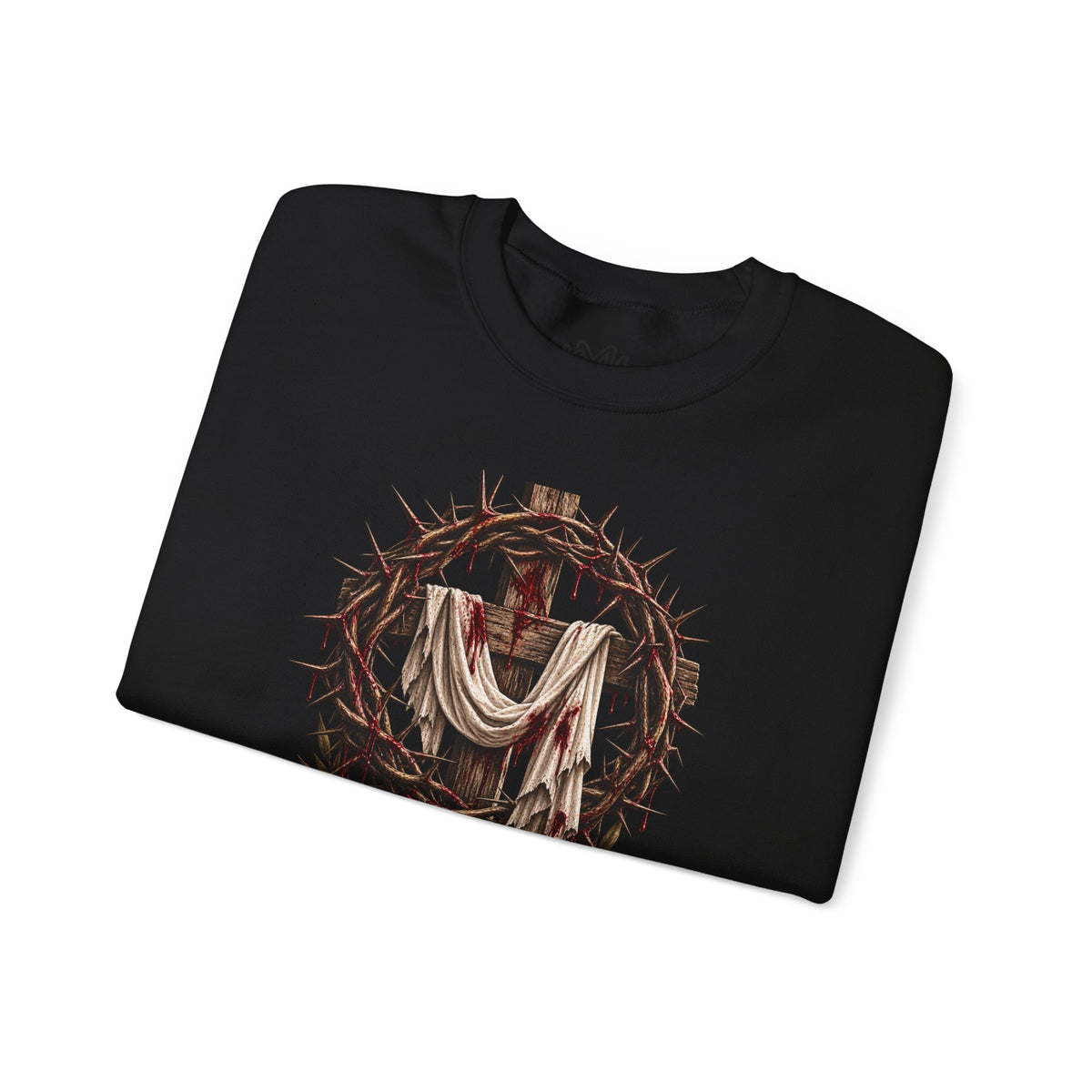 Redeemed Cross Sweatshirt — Christian Faith Crewneck (crown of thorns design)